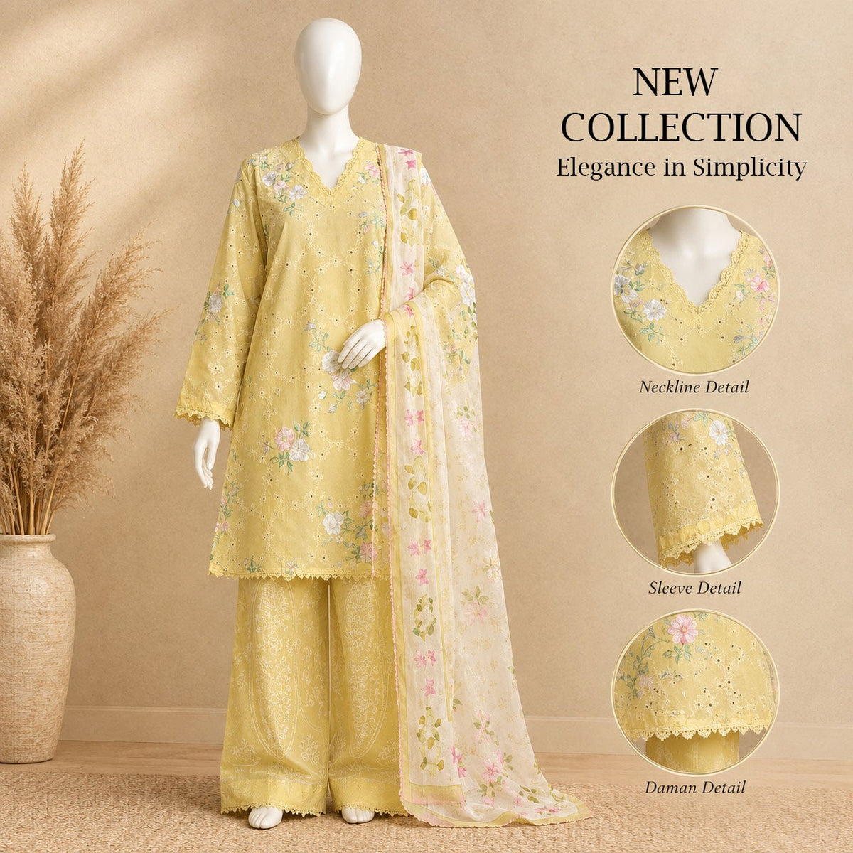 Pastel Yellow Floral