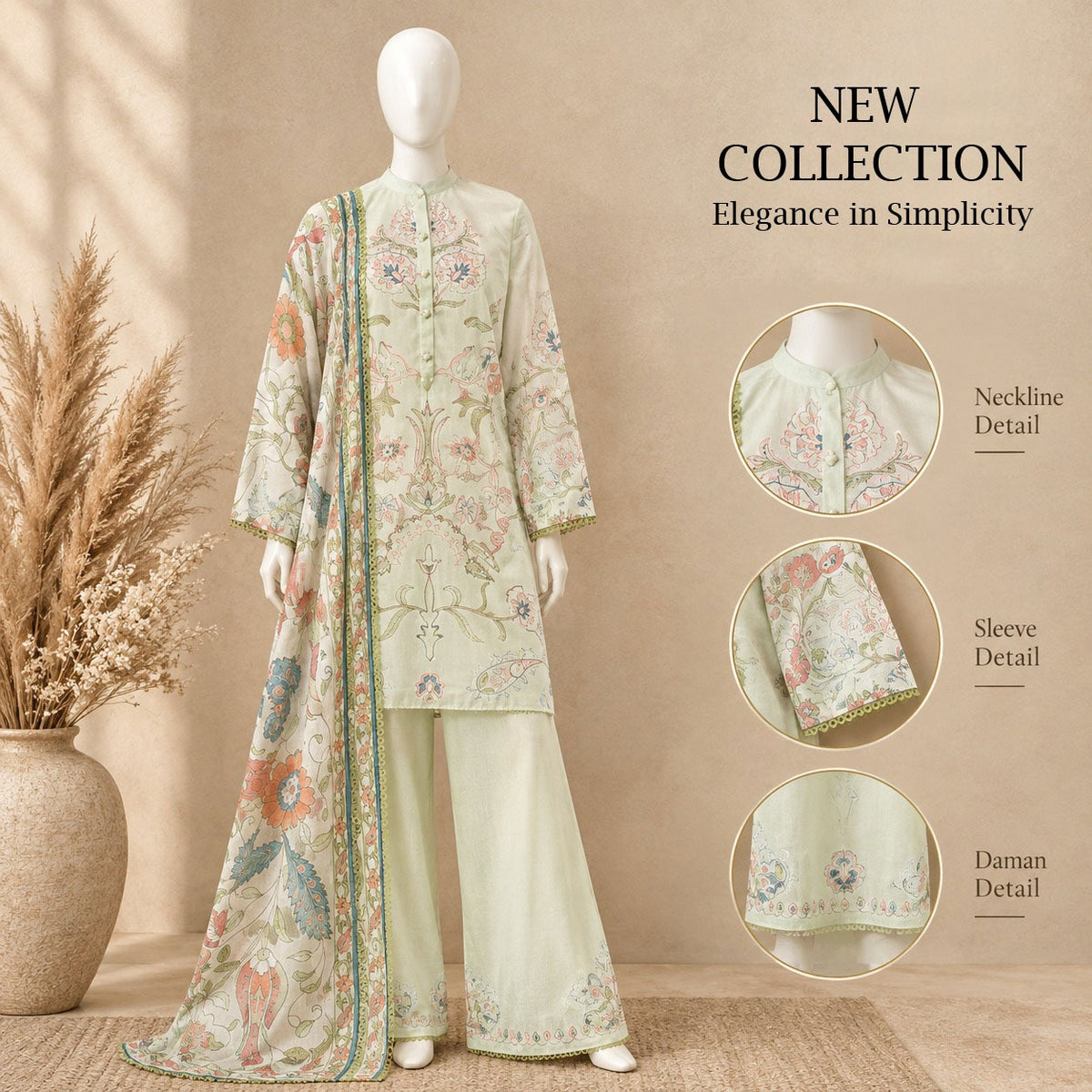 Pistachio Green Floral