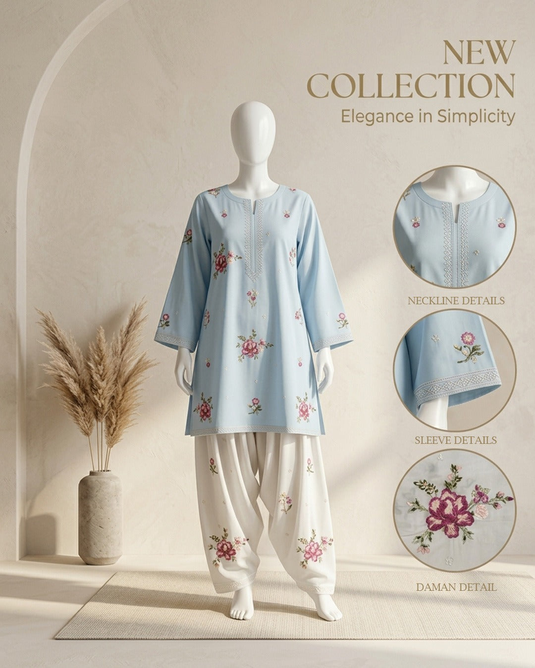 Pastel Blue Floral